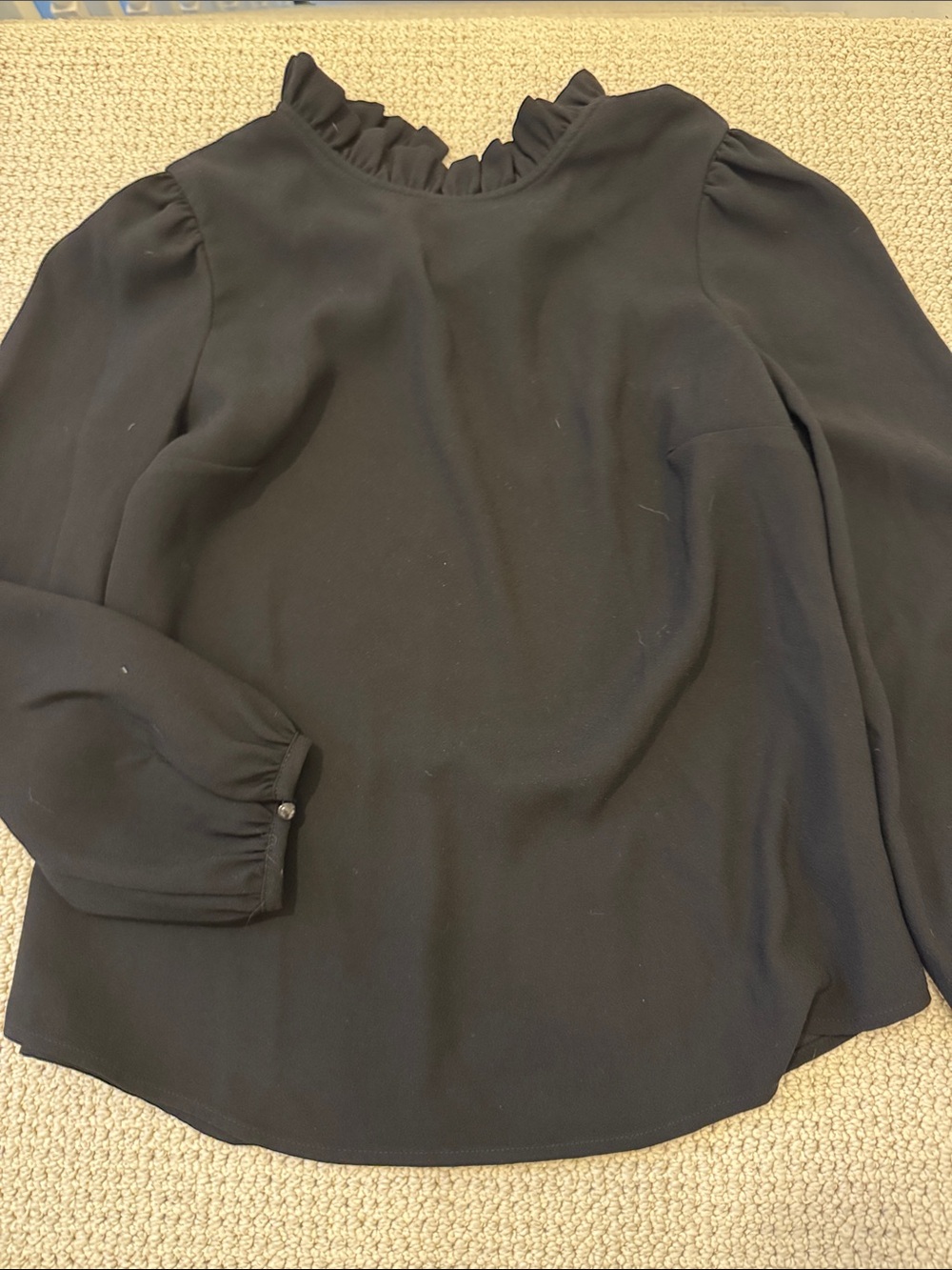 J. CREW CREPE RUFFLE NECK TOP - Picture 2 of 4
